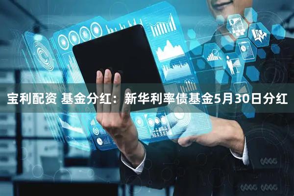 宝利配资 基金分红：新华利率债基金5月30日分红