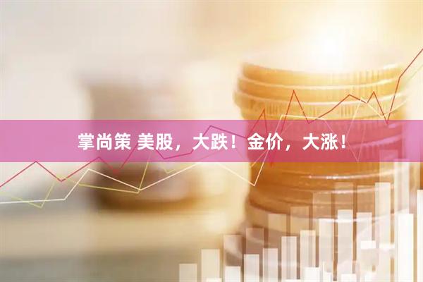 掌尚策 美股，大跌！金价，大涨！